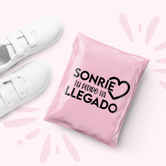 Bolsas rosadas para envíos por correo